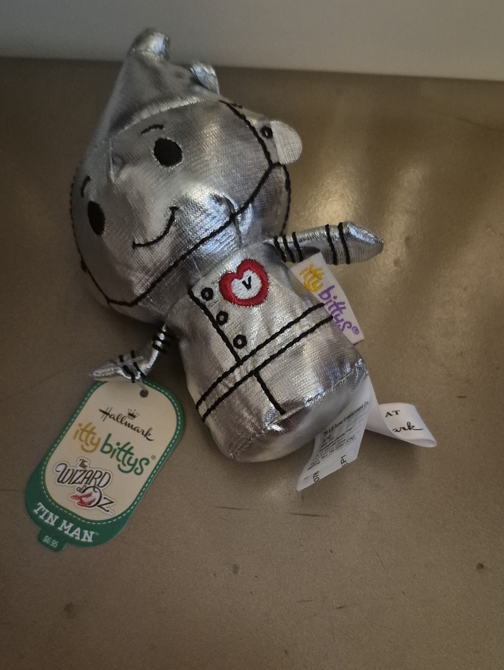 Hallmark itty bittys Tin Man Plush - Silver Metallic